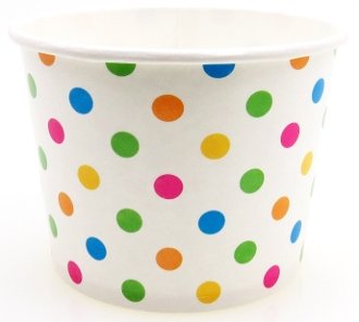 12 oz Paper Hot / Cold Ice Cream Cups - 100ct (Polka Dot)