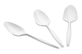 Settings Cutlery Disposable Plastic Teaspoons, Heavy-Duty, 400 Count, White
