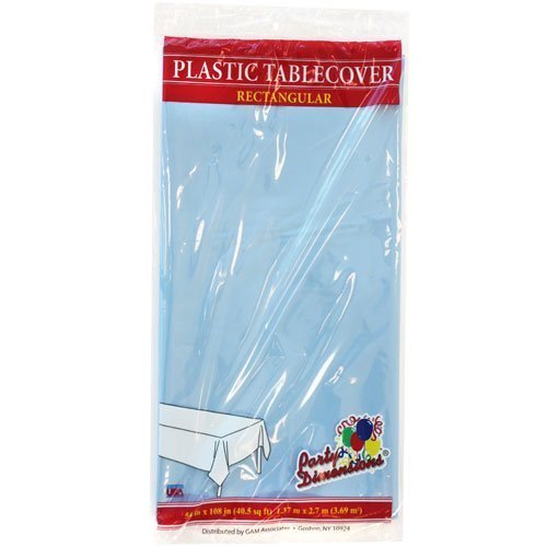 Plastic Party Tablecloths - Disposable, Rectangular Tablecovers - 4 Pack - Light Blue - By Party Dimensions