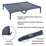 PETMAKER Elevated Pet Bed-Portable Raised Cot-Style Bed W/Non-Slip Feet, 36”x 29.75”x 7” for Dogs, Cats, and Small Pets-Indoor/Outdoor Use by (Blue)