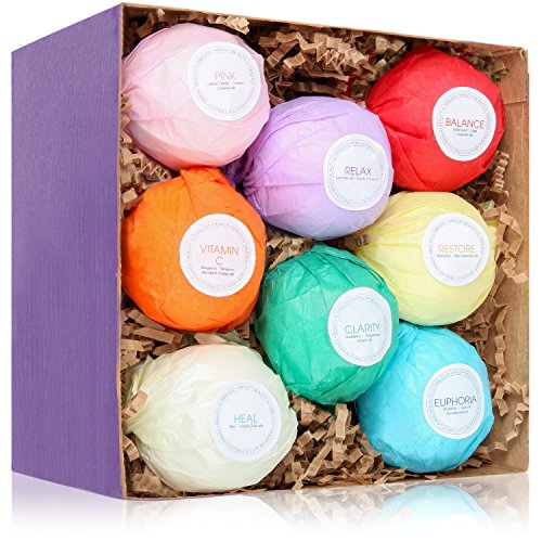 HanZá Bath Bombs - Gift Set Ideas - Gifts For Women, Mom, Girls, Teens, Her - Ultra Lush Spa Fizzies - Gift Ideas - Add to Bath Bubbles, Bath Beads, Bath Pearls & Flakes (2 oz, Light Colour)