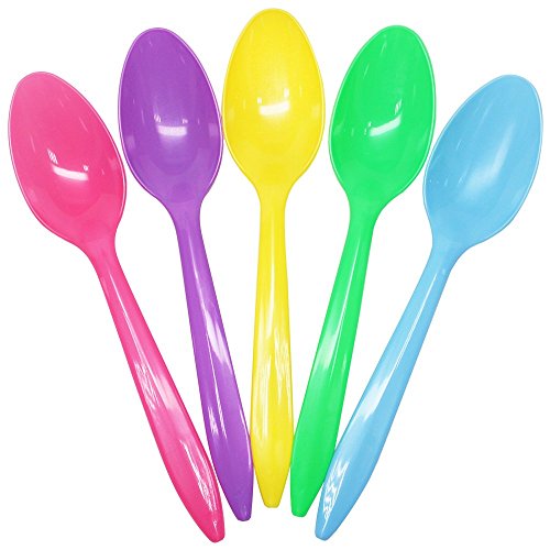 Medium Weight Colored Frozen Yogurt Spoons - 100 Ct (Mixed)